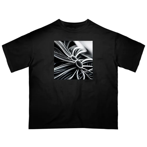 モノクロフラワー Oversized T-Shirt