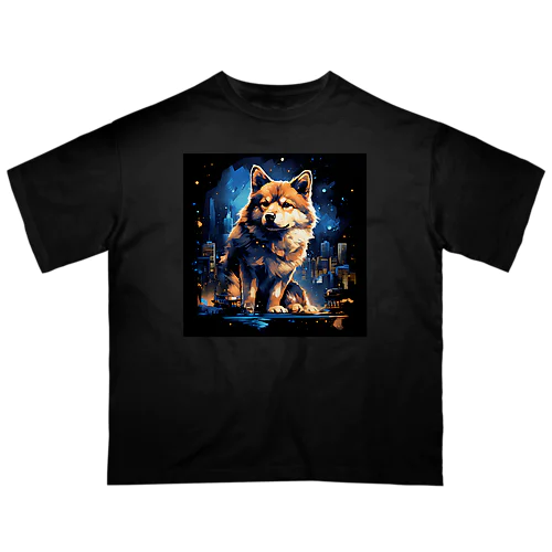 海外の古着風柴犬 オーバーサイズTシャツ