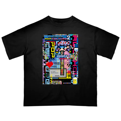 アルコールポップカルチャー〈二日酔いはバグ〉 オーバーサイズTシャツ