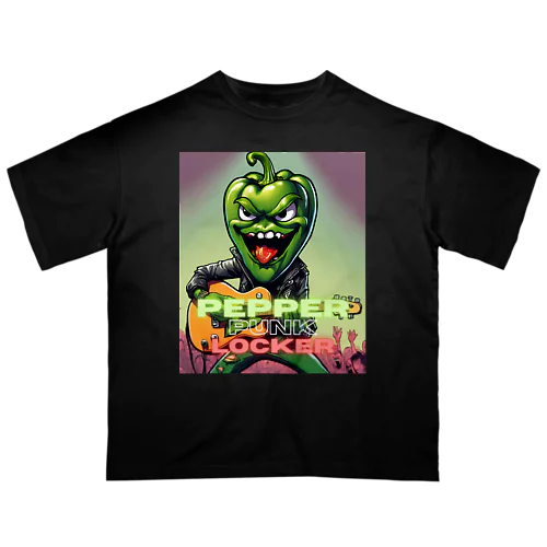 🌱 ベジロック「ピーマンくん」 🎸🤘 オーバーサイズTシャツ