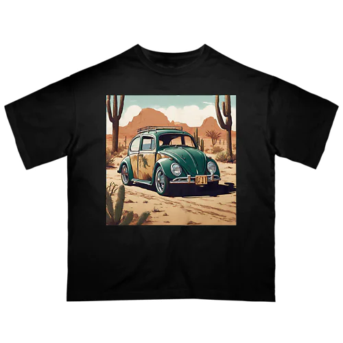 砂漠のペイントビートルカー オーバーサイズTシャツ