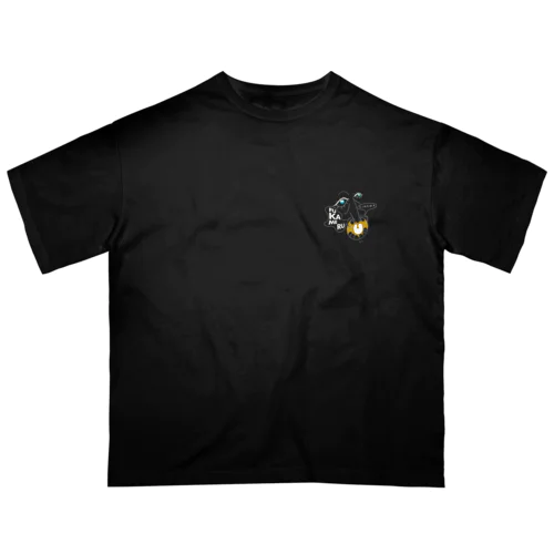 深めるフェイス/オーバーサイズT黒 Oversized T-Shirt