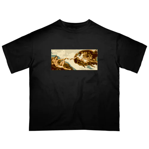ドット絵・アダムの創造 オーバーサイズTシャツ