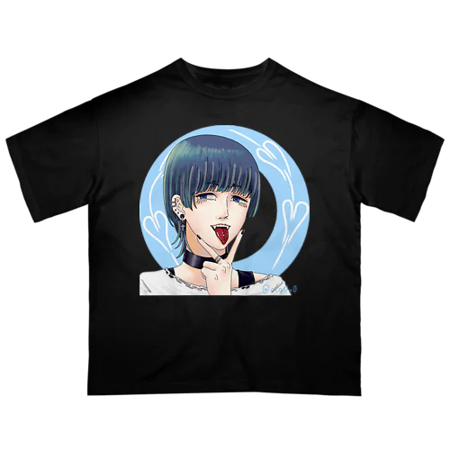 サブカル男子スカイブルー Oversized T-Shirt