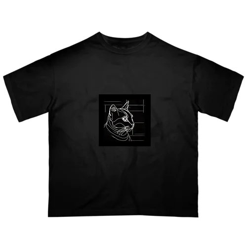 キリッと黒猫 オーバーサイズTシャツ