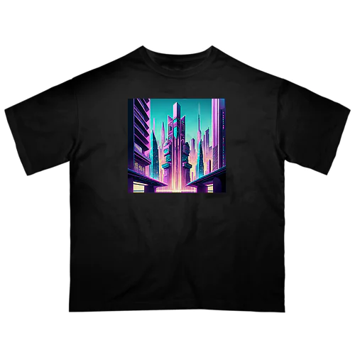 サイバーパンク都市 オーバーサイズTシャツ