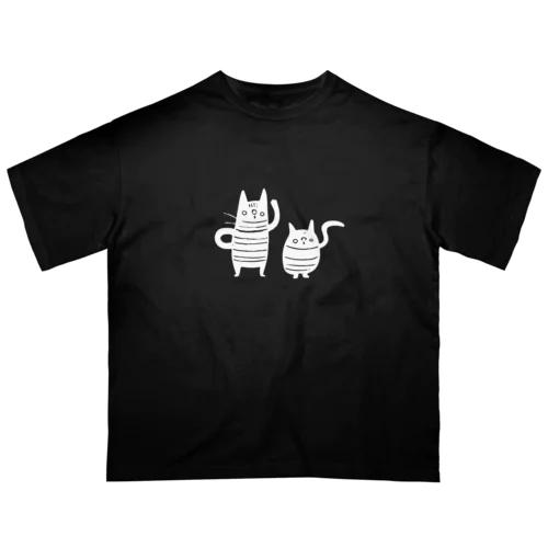 くろねこずホワイト オーバーサイズTシャツ