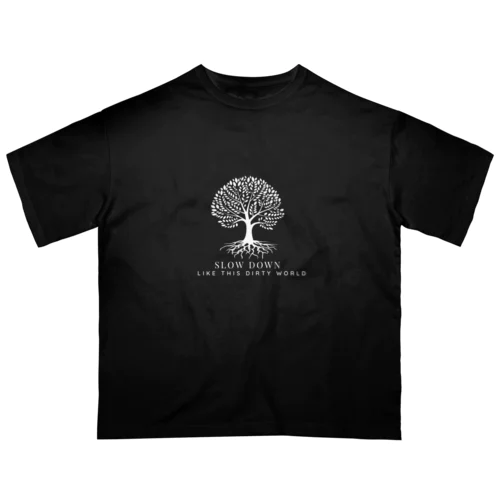  SLOWDoWN TREE LOGO WEAR Oversized T-Shirt