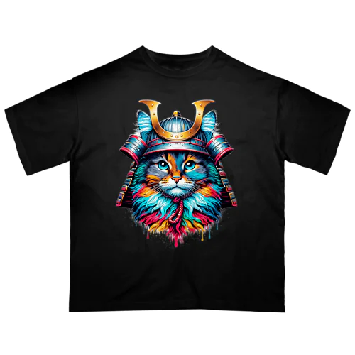 猫武者 参上！ オーバーサイズTシャツ