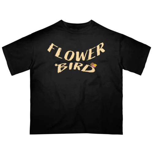 Black Flower Bird オーバーサイズTシャツ