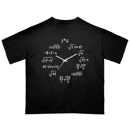 数学時計（理系デザイン） オーバーサイズTシャツ