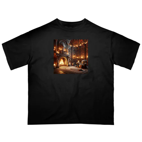 幻想部屋　暖炉 オーバーサイズTシャツ