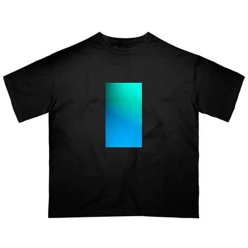 ブルーグラデーション　青→緑 Oversized T-Shirt