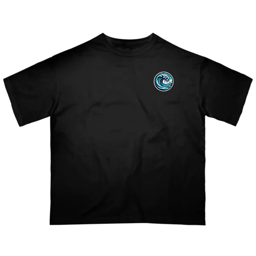 海が好きTee-Black (Front&Back) オーバーサイズTシャツ