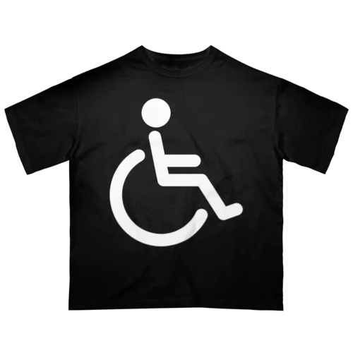 車椅子マーク（白） オーバーサイズTシャツ