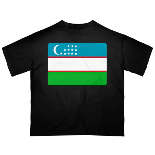 ウズベキスタンの国旗 オーバーサイズTシャツ