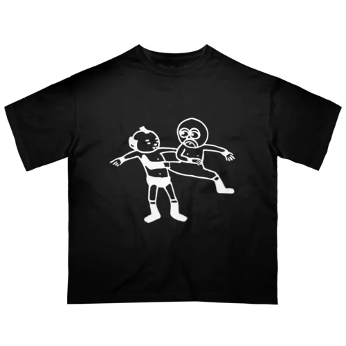 motif. プロレス ローリングソバット ブラック オーバーサイズTシャツ