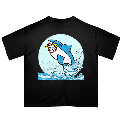 サメに食われている羊 オーバーサイズTシャツ