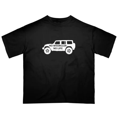 ノーラングラーノーライフ ジープ ホワイト Oversized T-Shirt