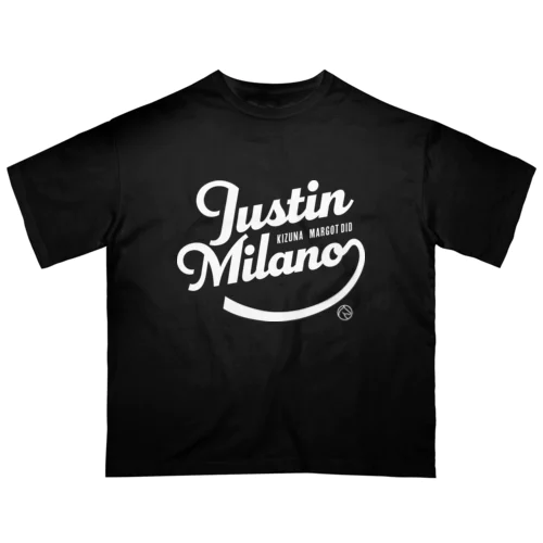 ジャスティンミラノ（タイポグラフィWHITE） オーバーサイズTシャツ
