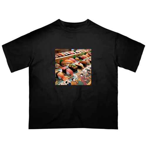 日本の風景:江戸前寿司、Japanese scenery: Edomae sushi Oversized T-Shirt