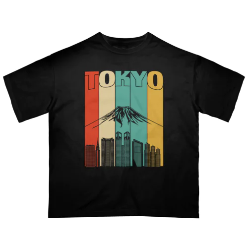 東京と富士山 オーバーサイズTシャツ