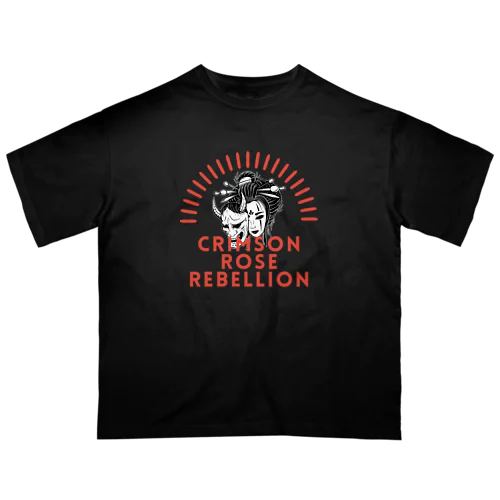 Crimson Rose Rebellion Oversized T-Shirt