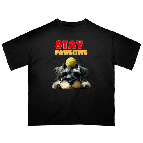 Schnauzer Puppy with a tennis ball ‼ Oversized T-Shirt