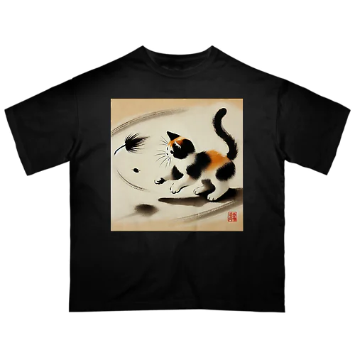 三毛猫の戯れ オーバーサイズTシャツ