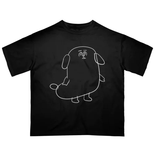 もじゃまる茫然　白 Oversized T-Shirt