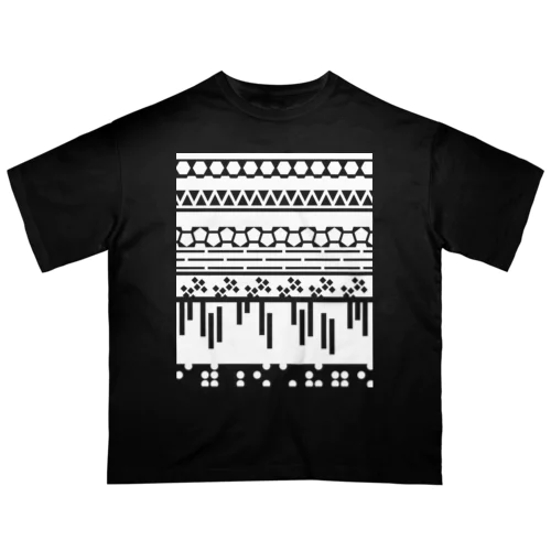 幾何学模様2008 黒系・濃色ボディ Oversized T-Shirt