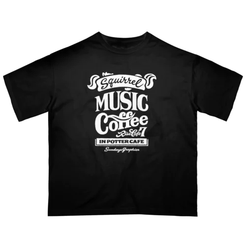 りすカフェ2017(白ロゴ) オーバーサイズTシャツ