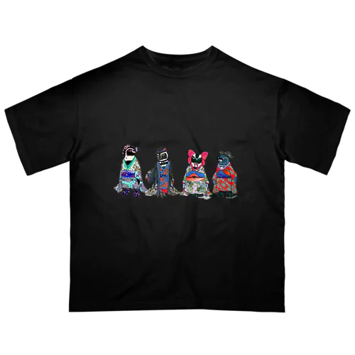 桜梅桃李-Spheniscus Kimono Penguins- Oversized T-Shirt