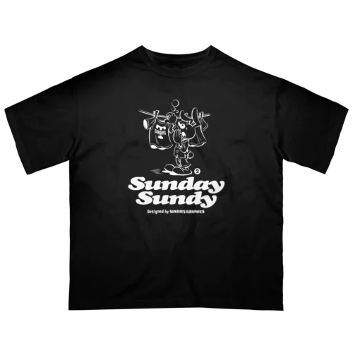 SUNDAY SUNDY No.2 (白ロゴ) オーバーサイズTシャツ