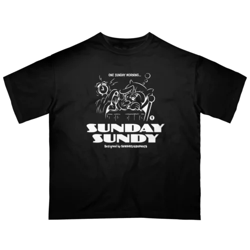SUNDAY SUNDY No.1 (白ロゴ） オーバーサイズTシャツ
