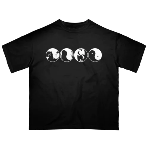 陰陽（濃色用） Oversized T-Shirt