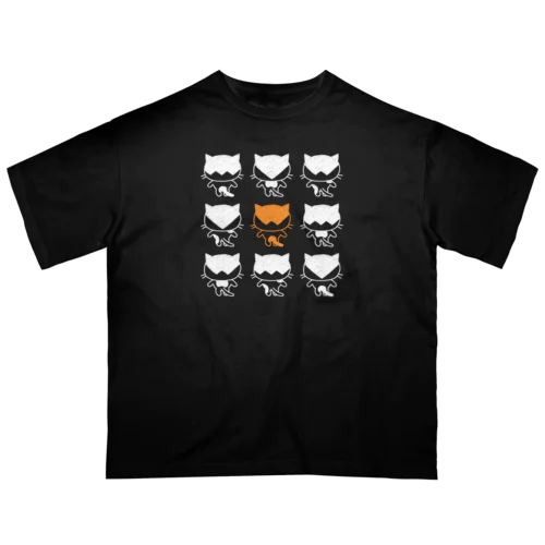 猫三兄弟の後ろ姿 オーバーサイズTシャツ