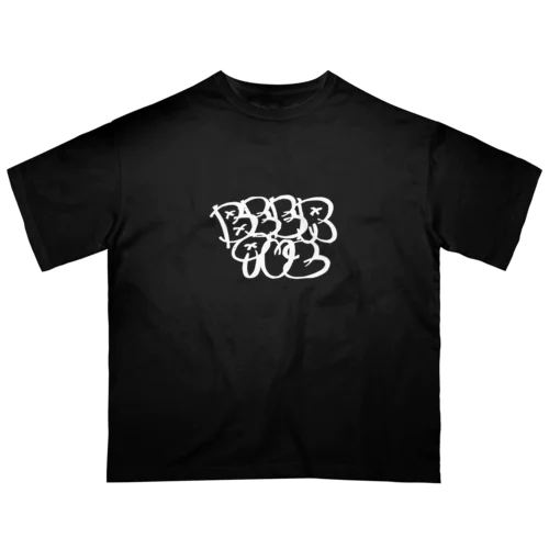 Beerquz tagging白 オーバーサイズTシャツ