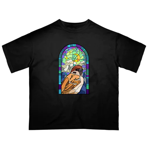 聖スパロー教会・スズメ オーバーサイズTシャツ