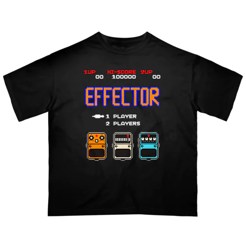 レトロゲーム風なエフェクター オーバーサイズTシャツ