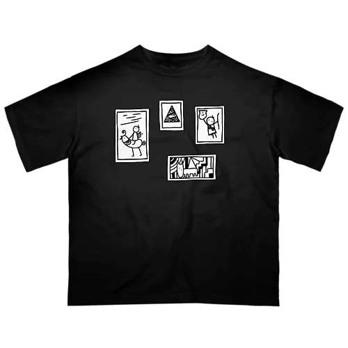 古代の謎展(白黒) オーバーサイズTシャツ