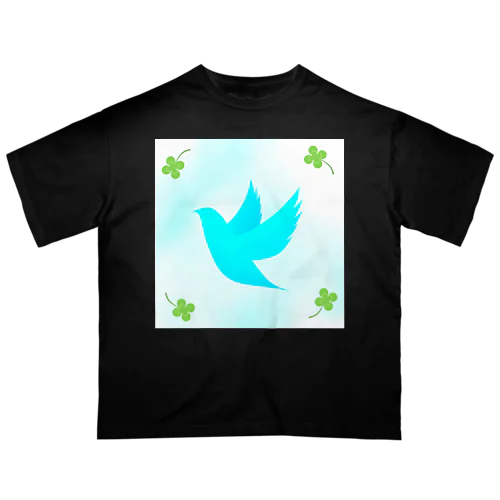 青い鳥と四葉 オーバーサイズTシャツ