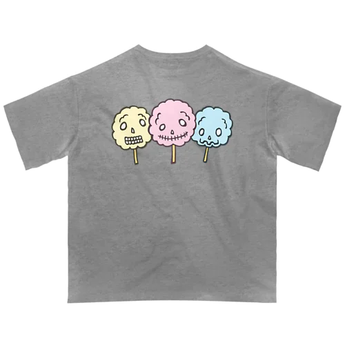 【バックプリント】ドクロ風味な綿菓子 オーバーサイズTシャツ