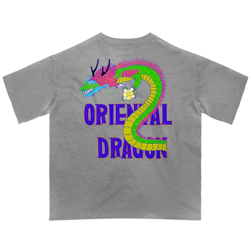 ORIENTAL DRAGON（龍）英字 バックプリント オーバーサイズTシャツ