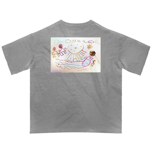 クラゲにビックリ by 5-year-old オーバーサイズTシャツ