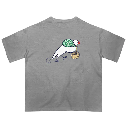 お買い物にむかうふろしき文鳥 Oversized T-Shirt