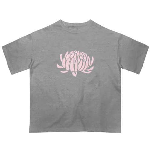 おばけ花（キク）ピンク オーバーサイズTシャツ