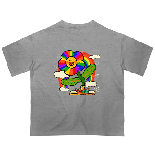 🌈鼻ぺろフラワー🌈 オーバーサイズTシャツ