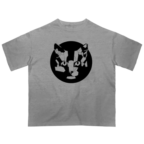 ジオメトリック猫 オーバーサイズTシャツ