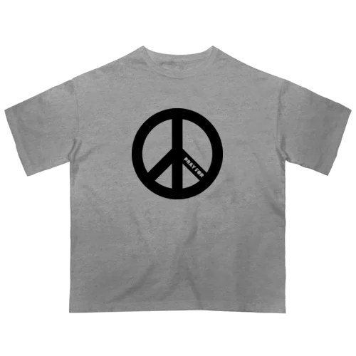 PRAY FOR PEACE ピースマーク ブラック Oversized T-Shirt